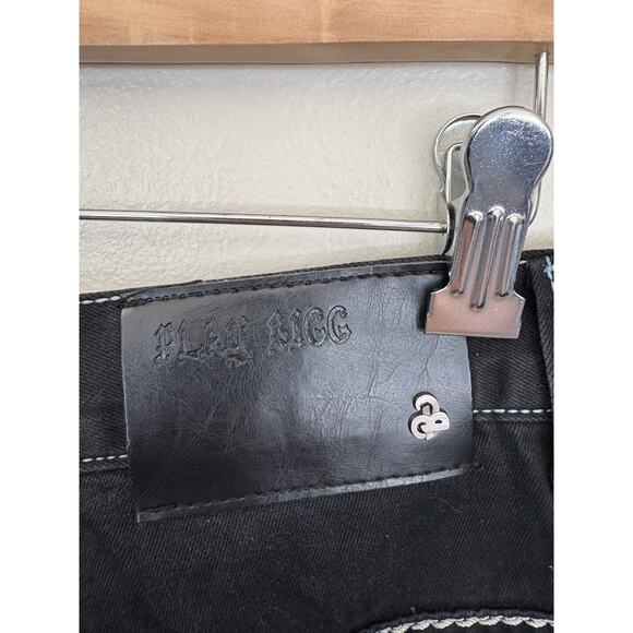 Play Bigg black graphic embroidered jean size 34 excellent condition - Picture 3 of 3